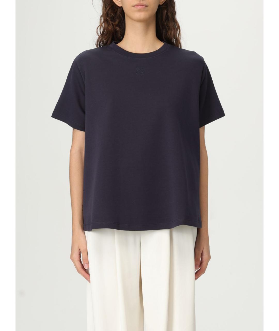 LOEWE Синяя хлопковая футболка, фото 2