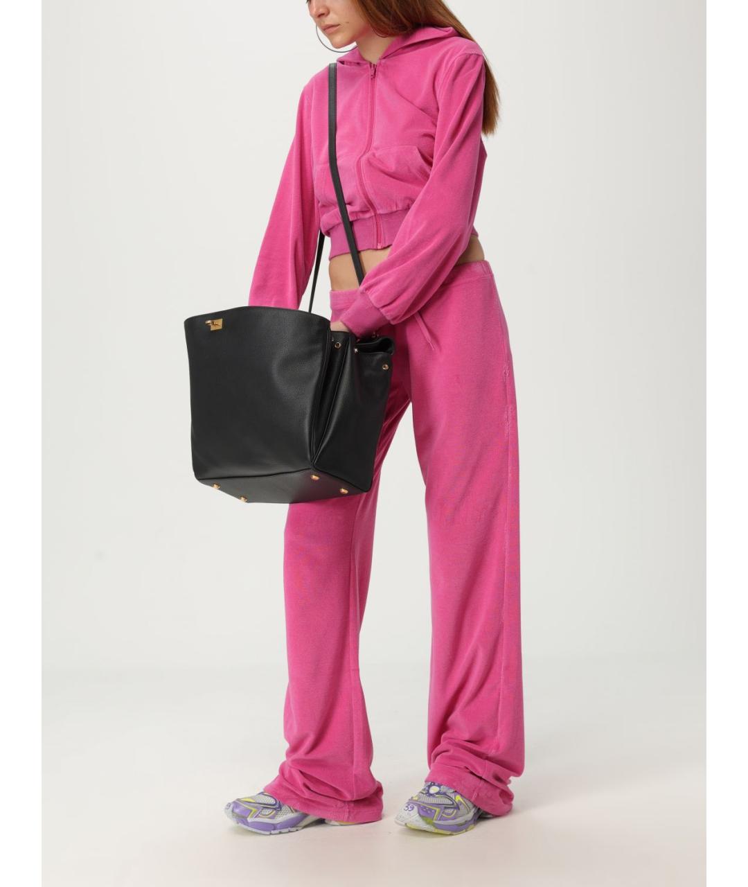 BALENCIAGA Розовые хлопковые прямые брюки, фото 3