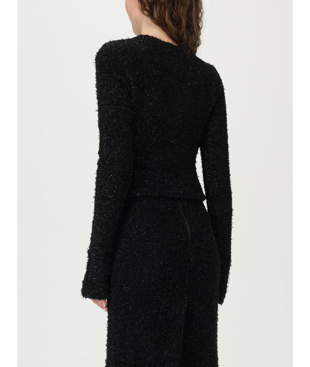 BALENCIAGA Черный хлопко-эластановый кардиган, фото 4