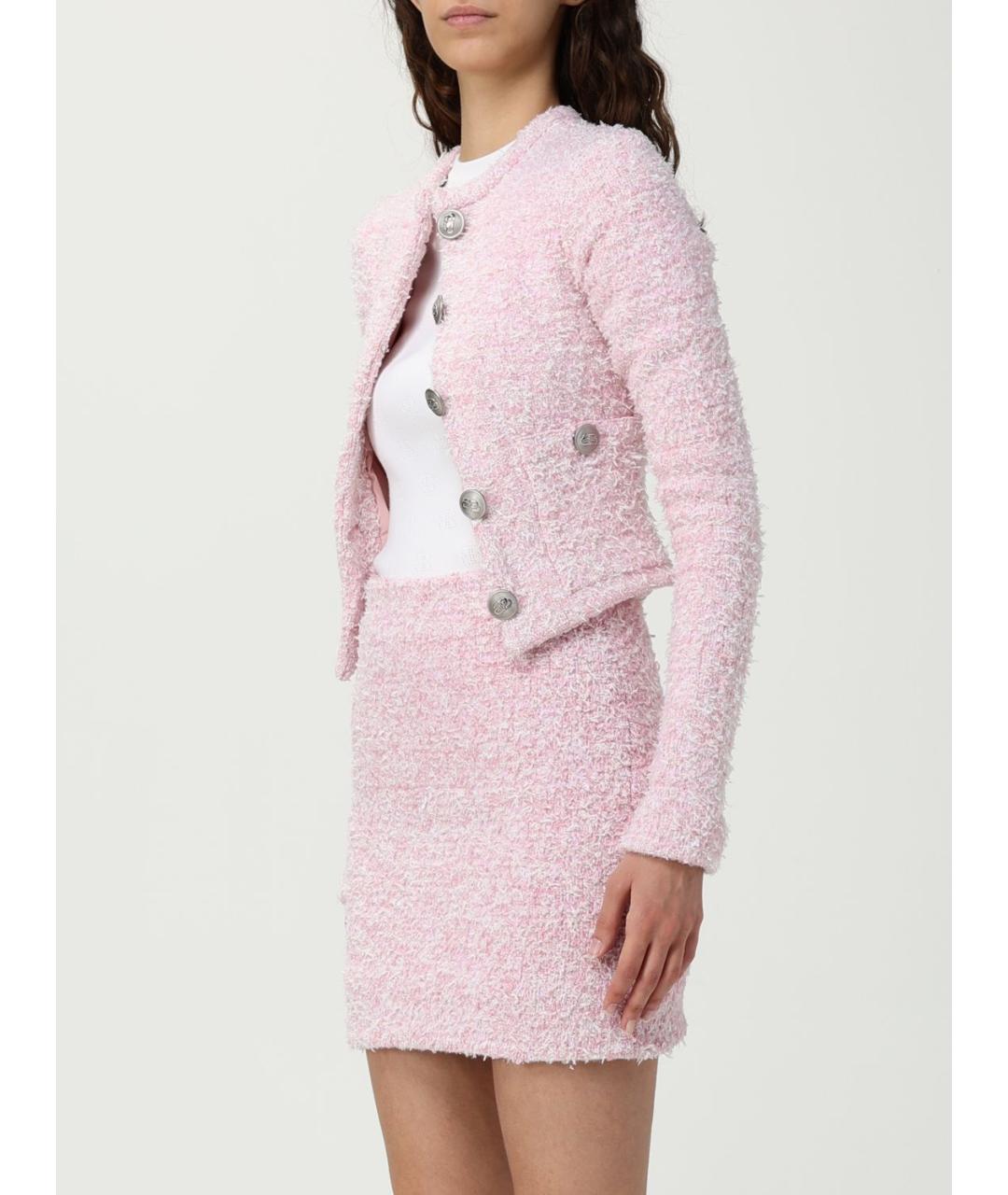 BALENCIAGA Розовый хлопко-эластановый кардиган, фото 5