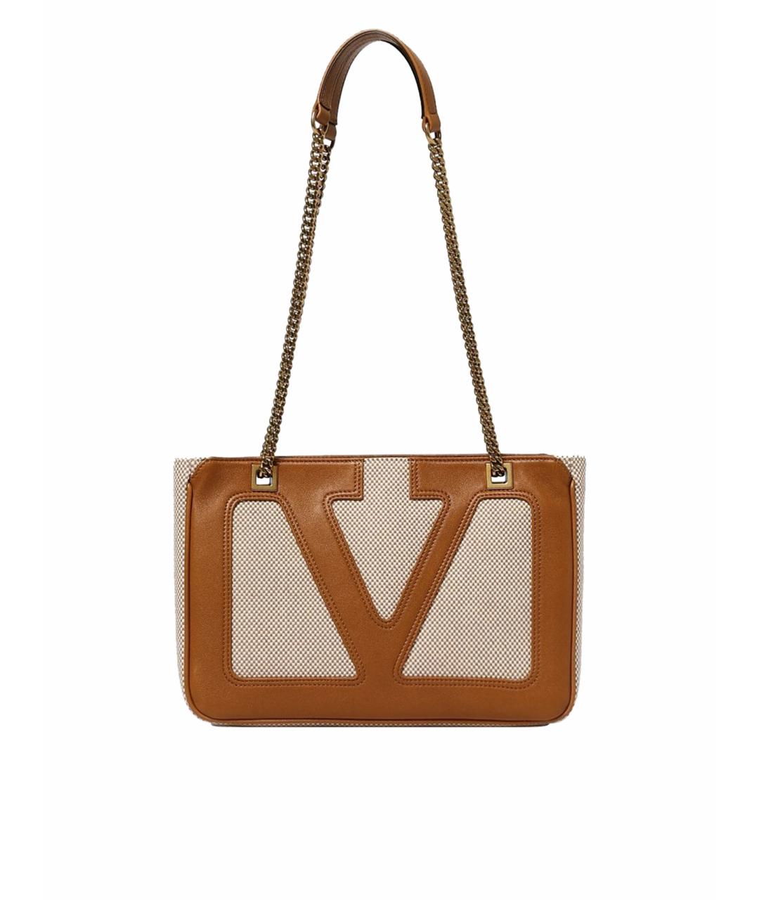 VALENTINO Бежевая жаккардовая сумка тоут, фото 1