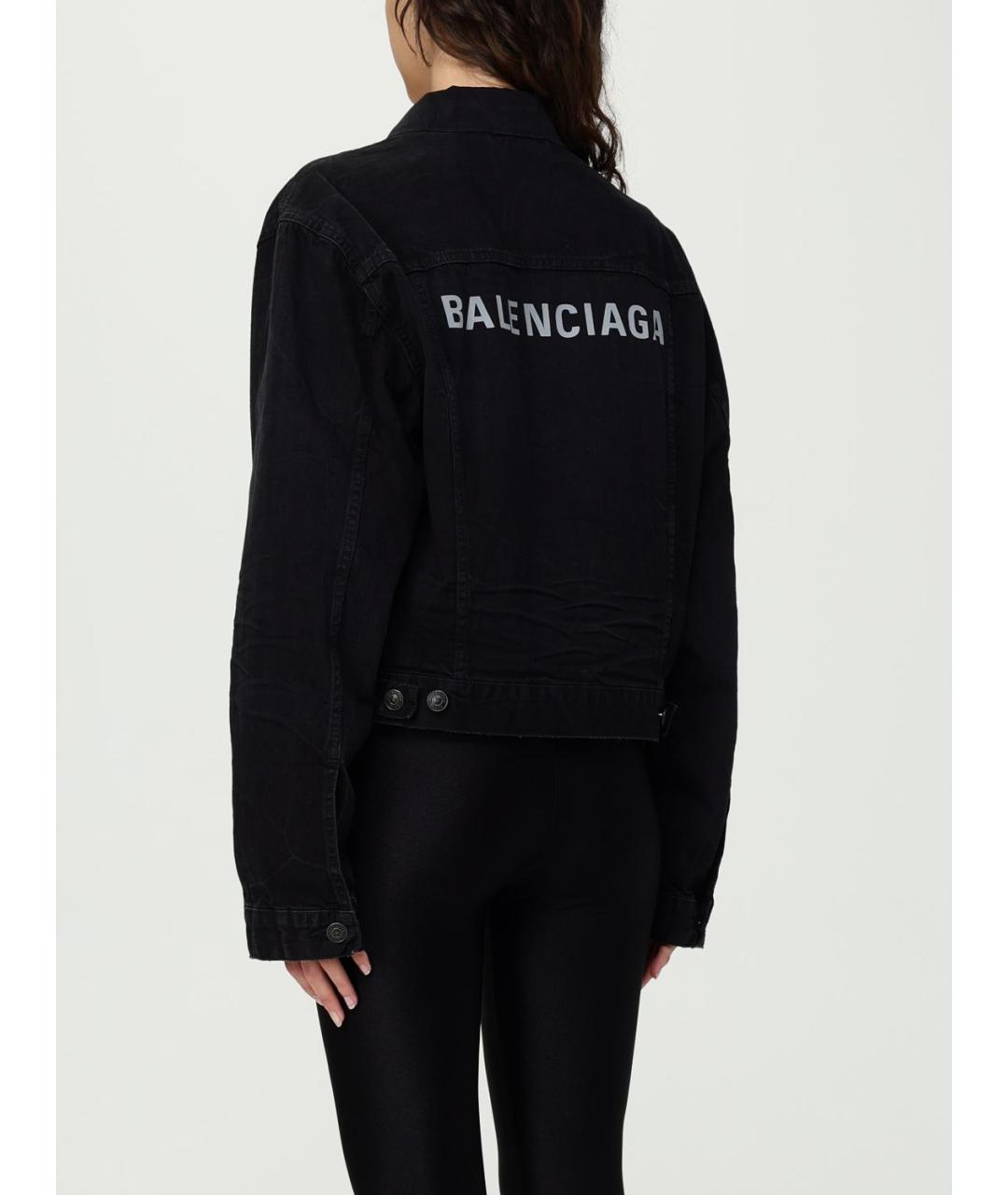 BALENCIAGA Черная хлопковая куртка, фото 4