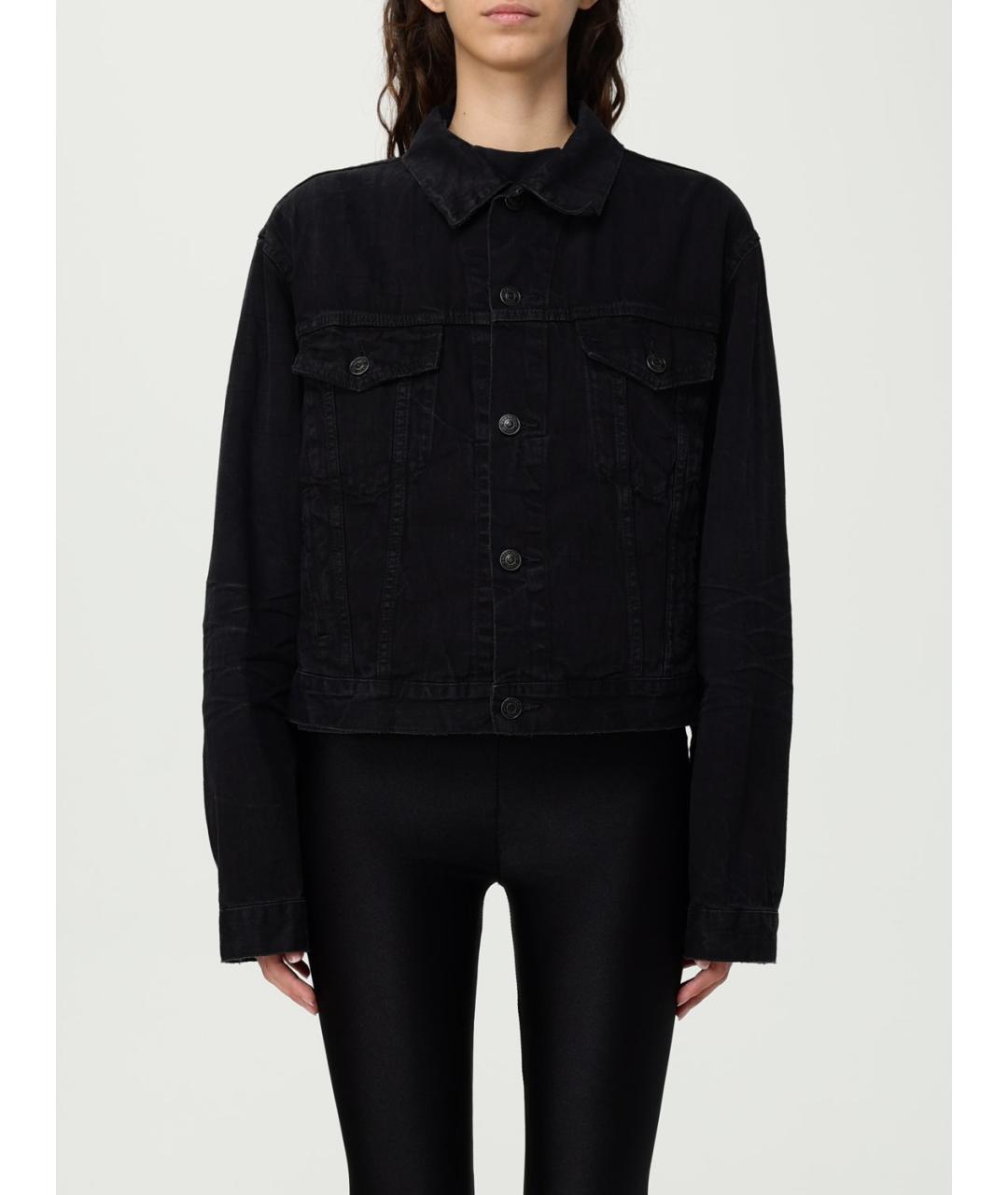BALENCIAGA Черная хлопковая куртка, фото 2