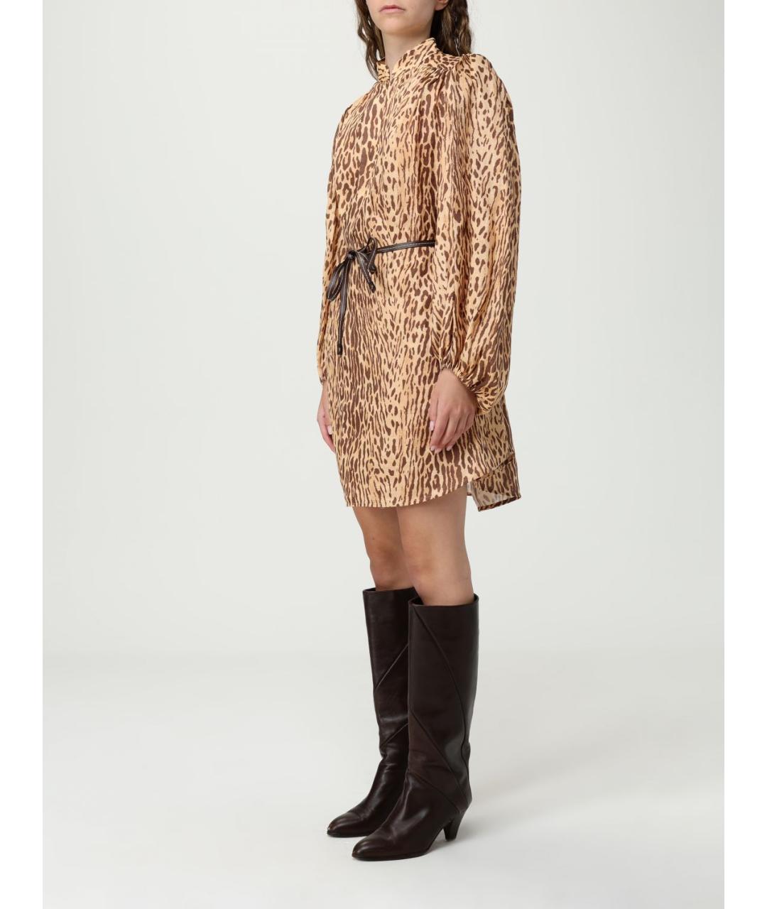 ZIMMERMANN Коричневое льняное повседневное платье, фото 4