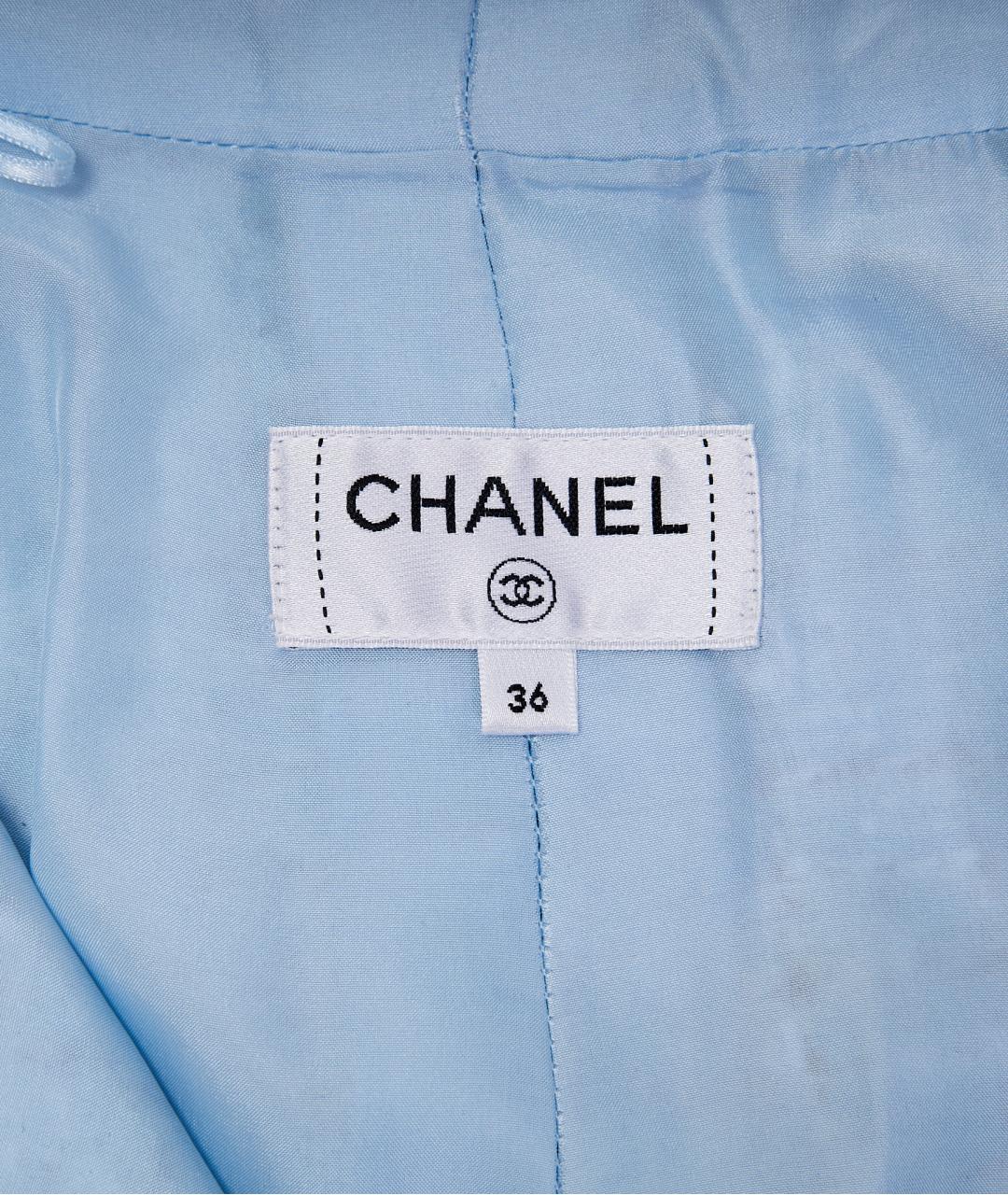 CHANEL Голубой полиэстеровый костюм с брюками, фото 4