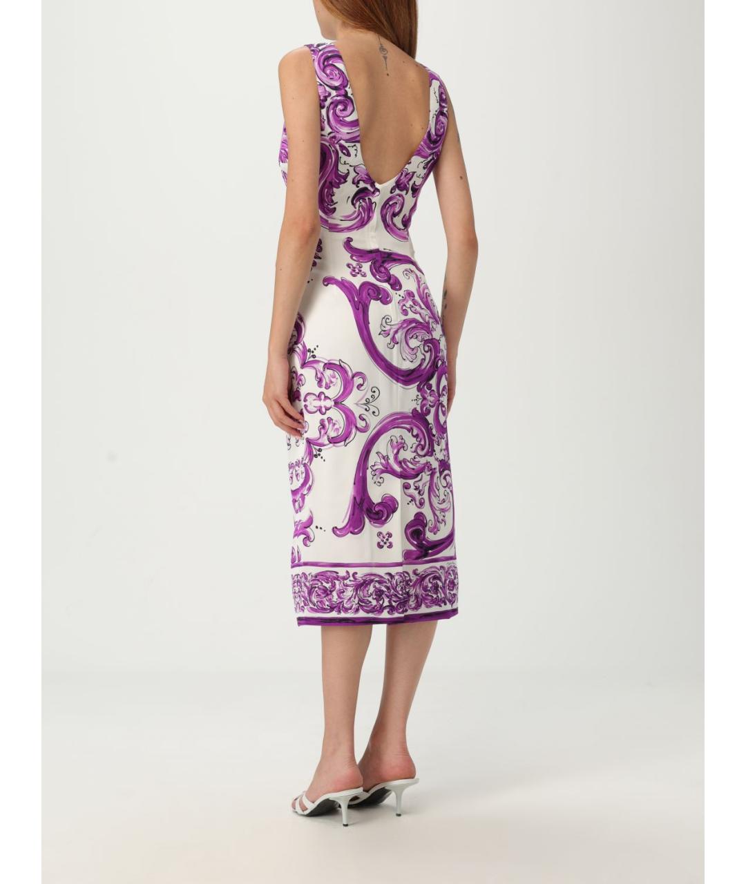 DOLCE&GABBANA Мульти шелковое повседневное платье, фото 3