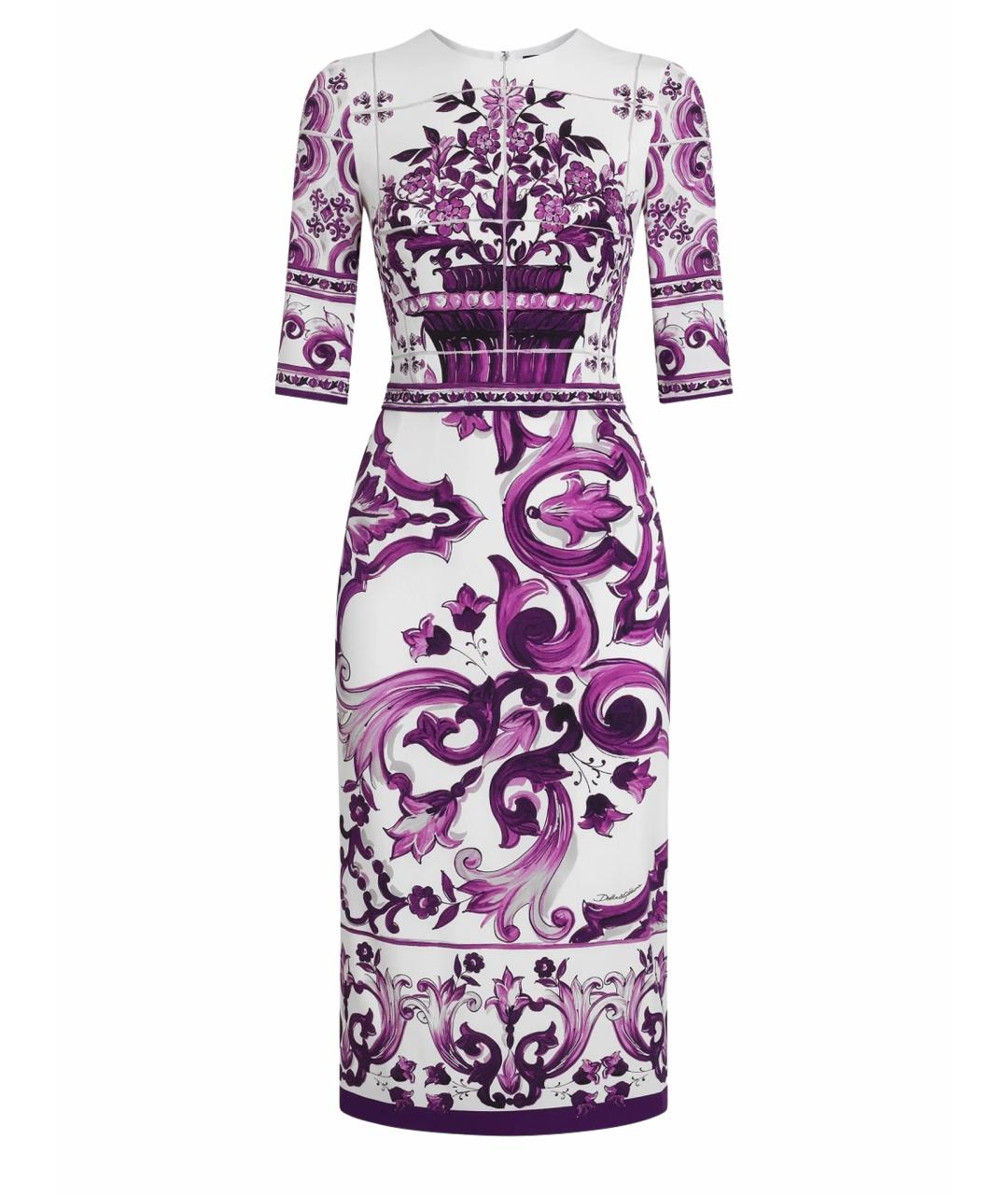 DOLCE&GABBANA Мульти шелковое повседневное платье, фото 1