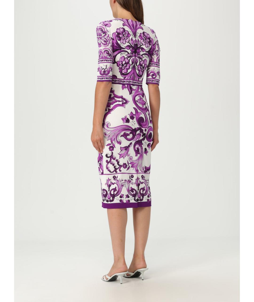 DOLCE&GABBANA Мульти шелковое повседневное платье, фото 3