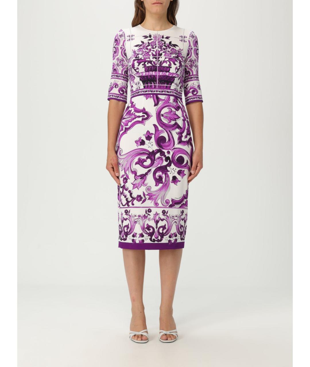 DOLCE&GABBANA Мульти шелковое повседневное платье, фото 2