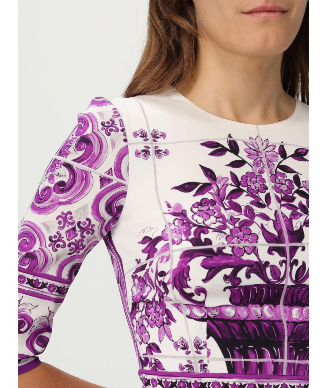 DOLCE&GABBANA Мульти шелковое повседневное платье, фото 5