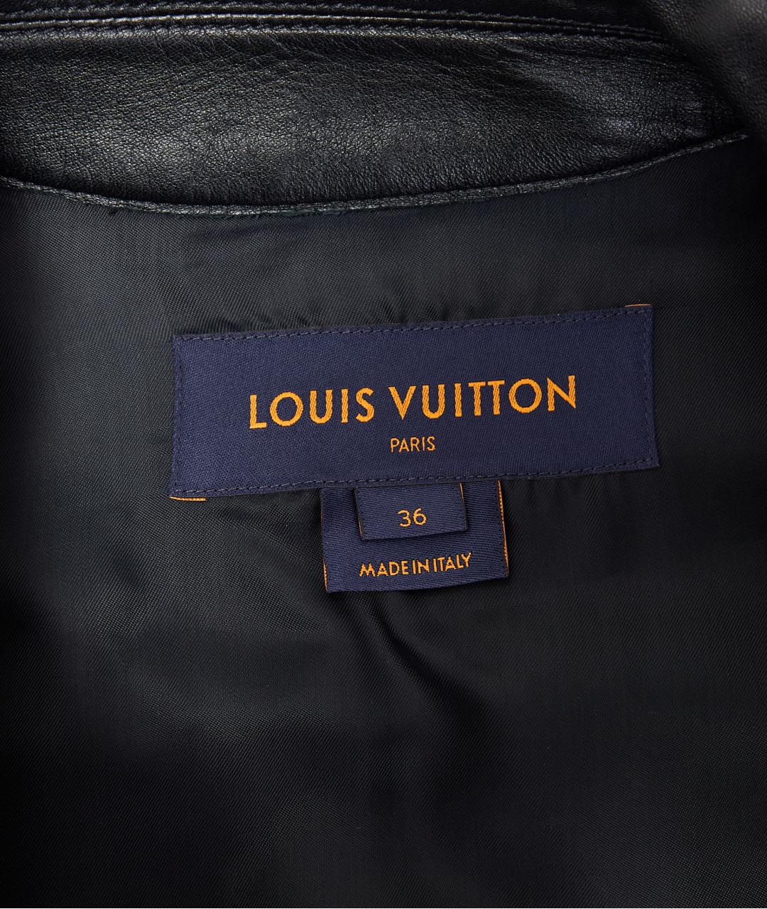 LOUIS VUITTON Черный кожаный тренч/плащ, фото 4
