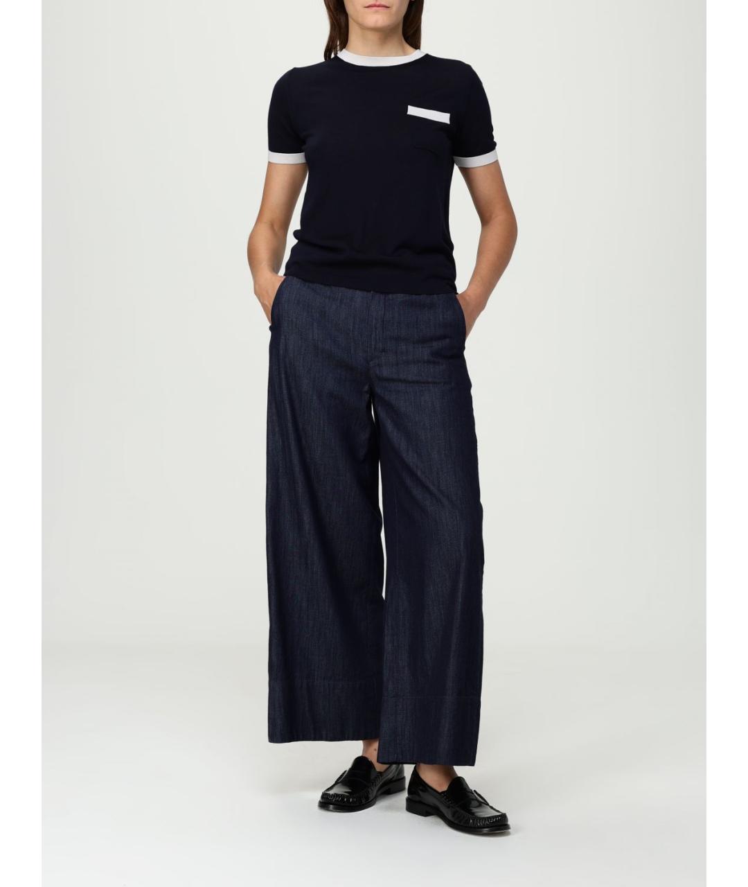 'S MAX MARA Синяя вискозная футболка, фото 3