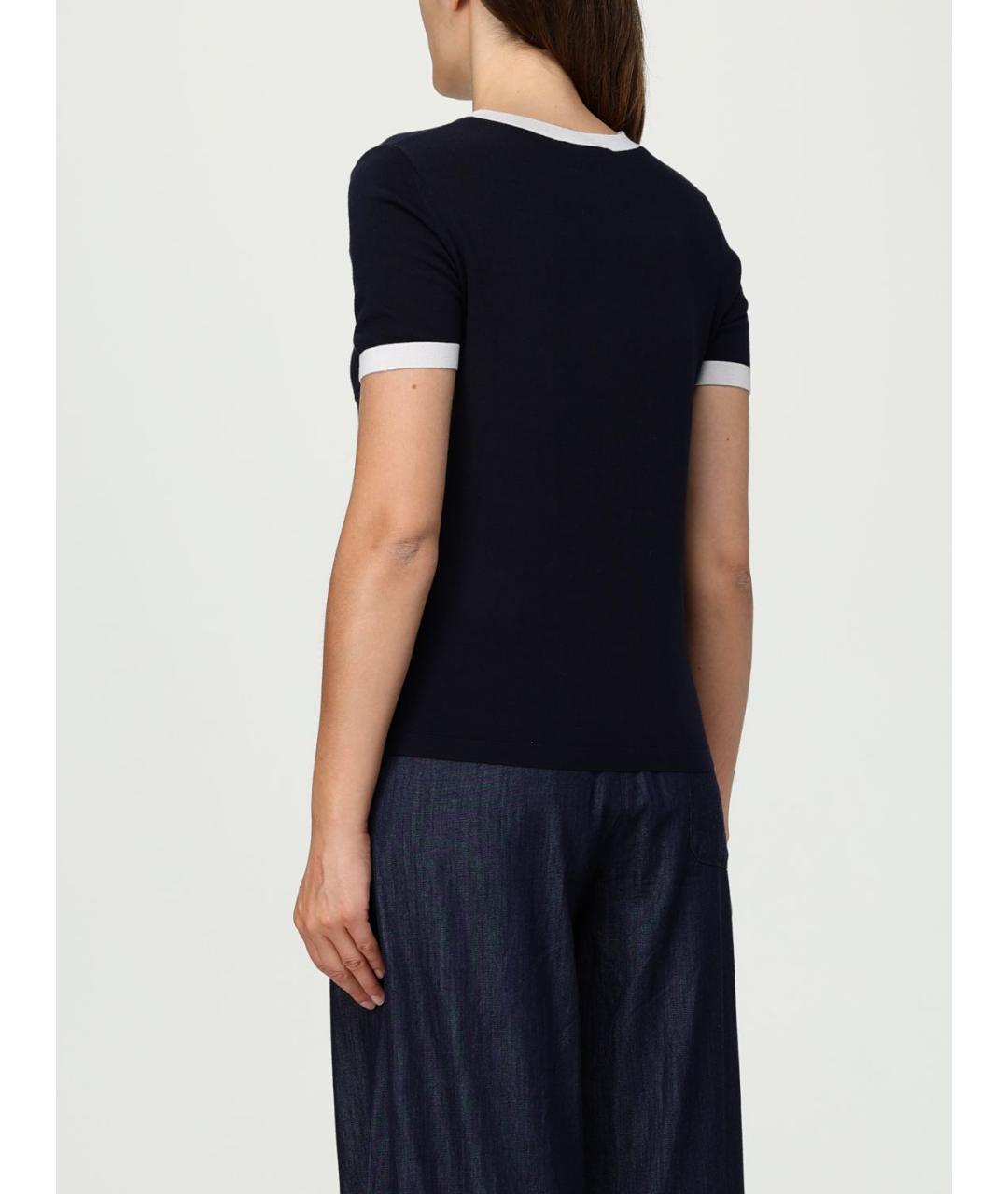 'S MAX MARA Синяя вискозная футболка, фото 4