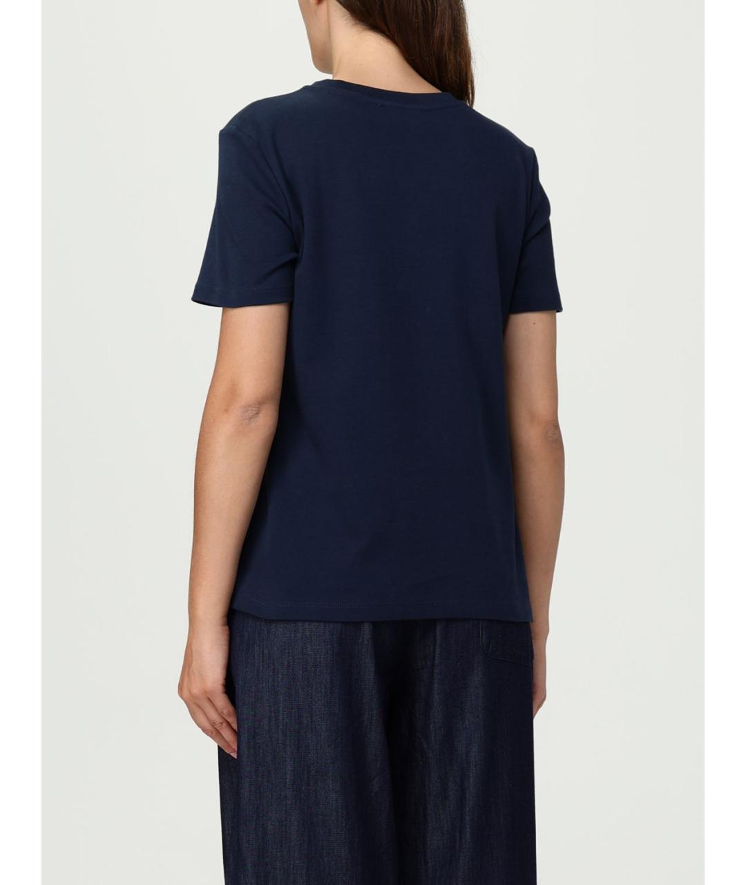 'S MAX MARA Синяя хлопковая футболка, фото 4