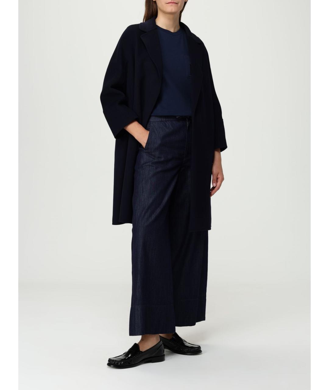 'S MAX MARA Синяя хлопковая футболка, фото 3