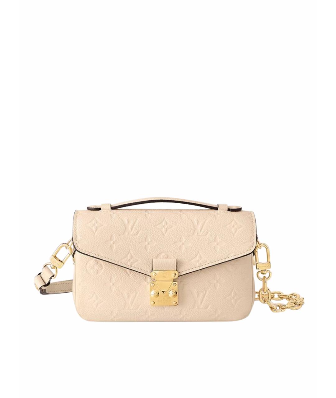 LOUIS VUITTON Бежевая кожаная сумка с короткими ручками, фото 1