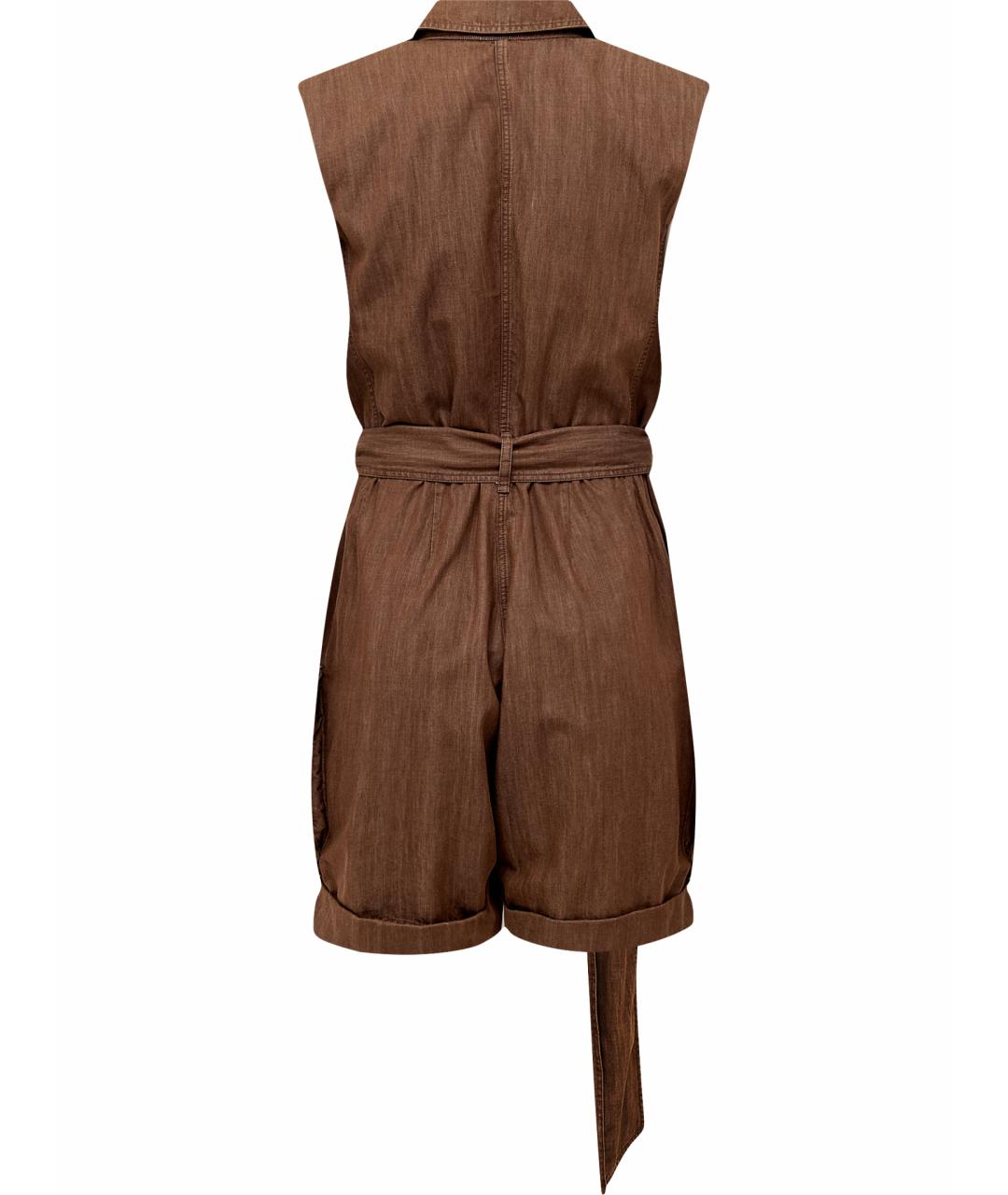 BRUNELLO CUCINELLI Коричневый хлопковый комбинезон, фото 6