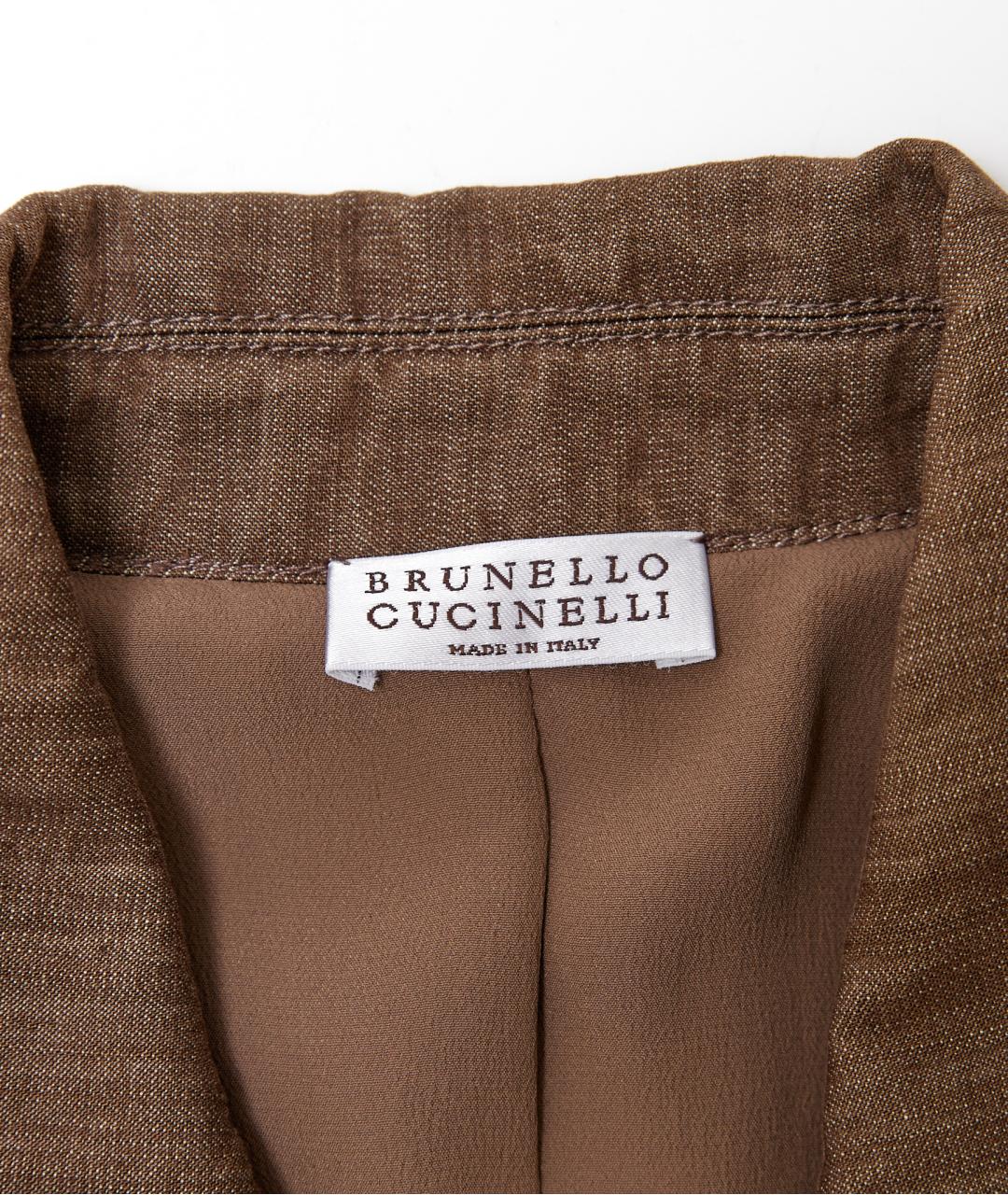 BRUNELLO CUCINELLI Коричневый хлопковый комбинезон, фото 4