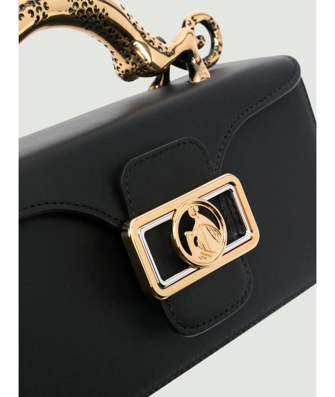 LANVIN Черная кожаная сумка с короткими ручками, фото 3