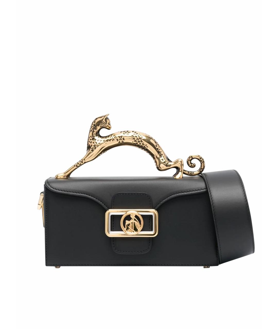 LANVIN Черная кожаная сумка с короткими ручками, фото 1