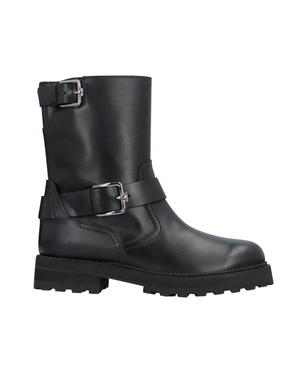 TOD'S Черные кожаные сапоги, фото 1