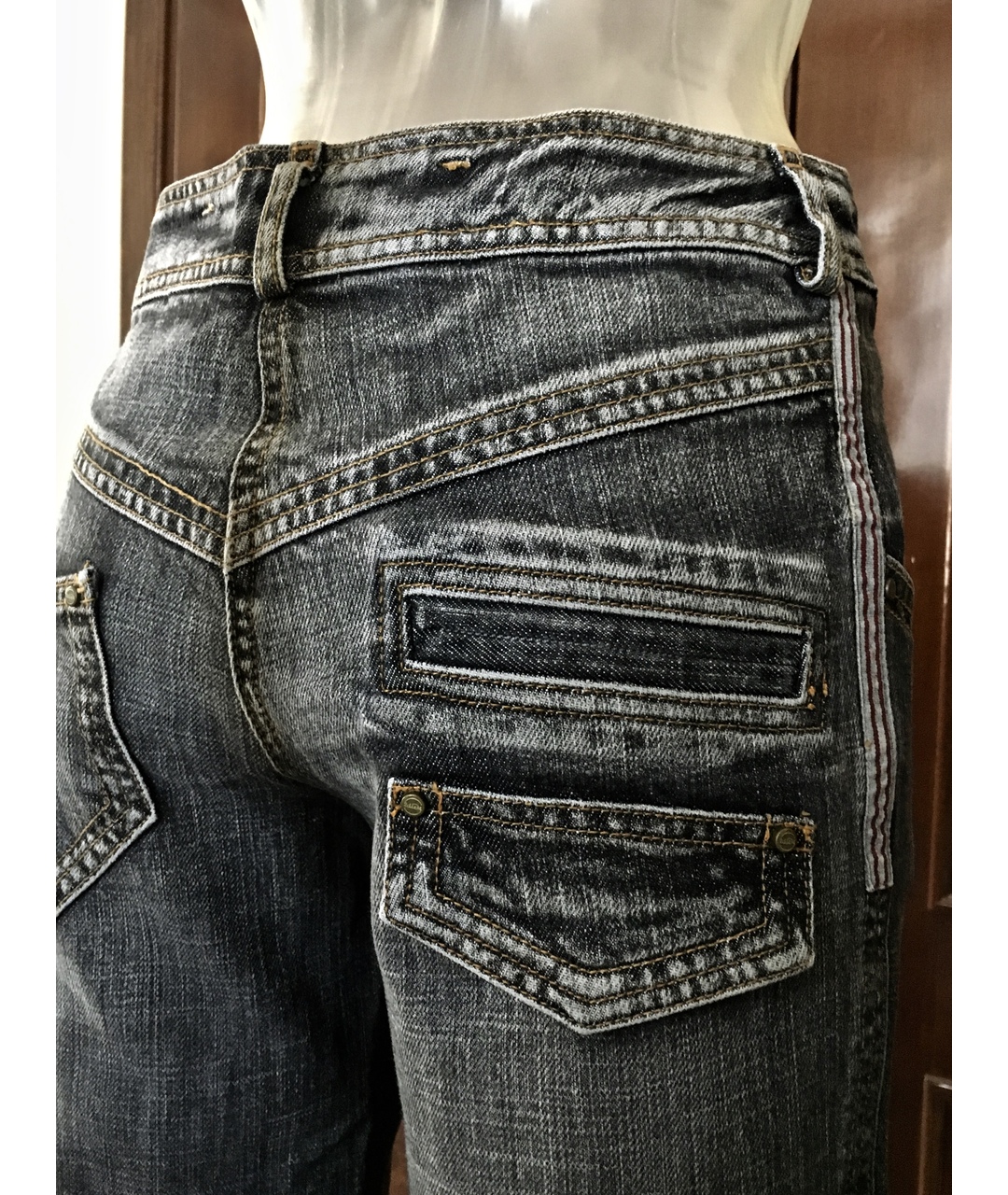 ANTONIO BERARDI Серые хлопковые джинсы клеш, фото 7