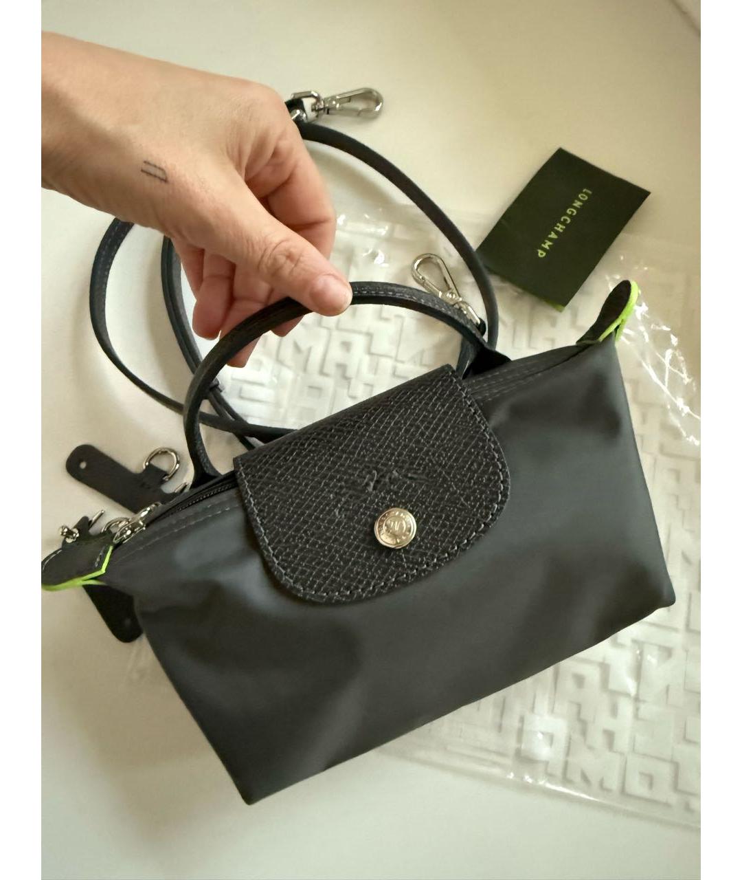 LONGCHAMP Антрацитовая сумка с короткими ручками, фото 6