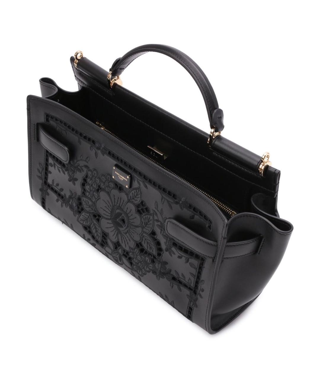 DOLCE&GABBANA Черная кожаная сумка через плечо, фото 4