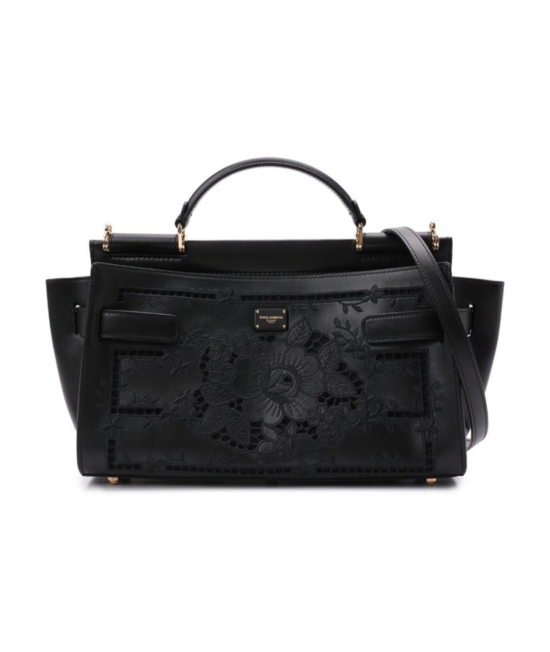 DOLCE&GABBANA Черная кожаная сумка через плечо, фото 1