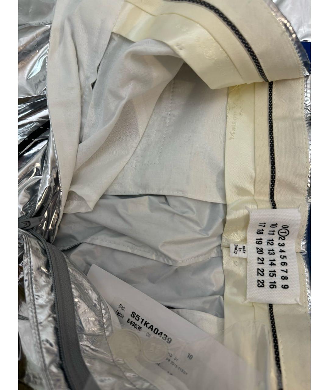 MAISON MARGIELA Серебряные полиэстеровые прямые брюки, фото 4