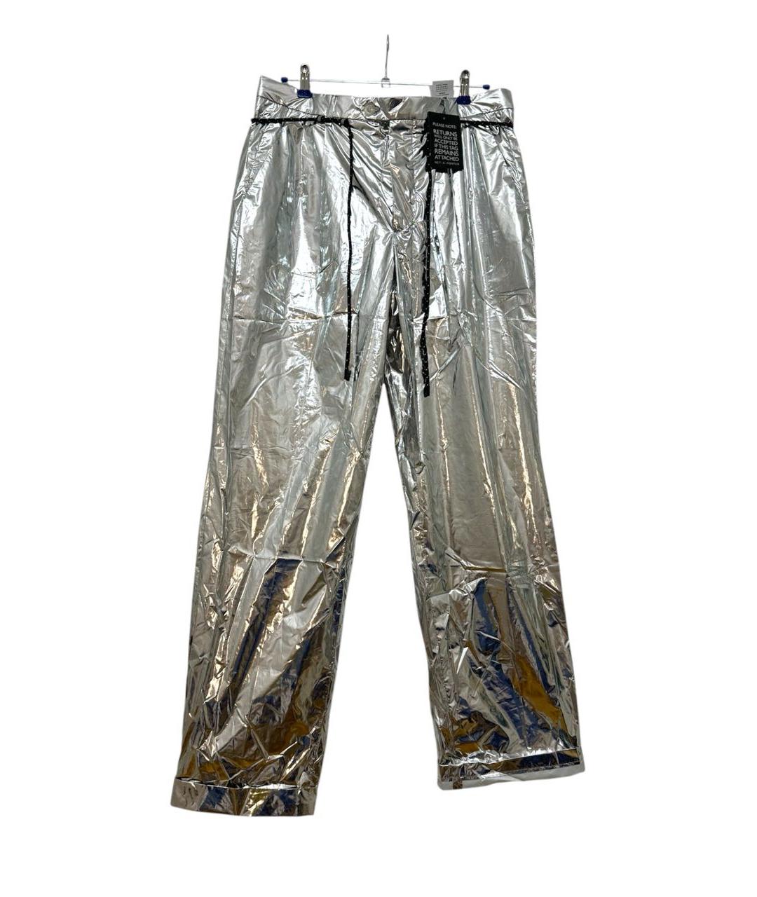 MAISON MARGIELA Серебряные полиэстеровые прямые брюки, фото 9