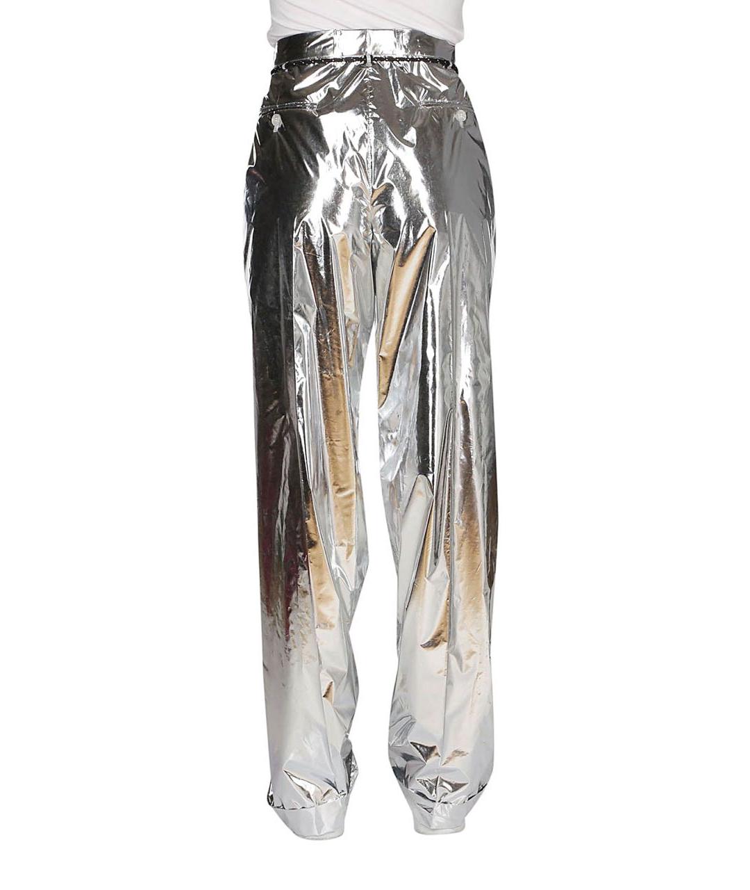 MAISON MARGIELA Серебряные полиэстеровые прямые брюки, фото 8