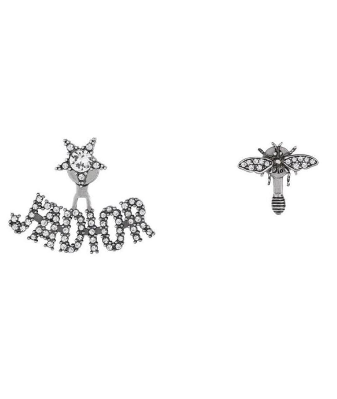 CHRISTIAN DIOR Серебряные металлические серьги, фото 1