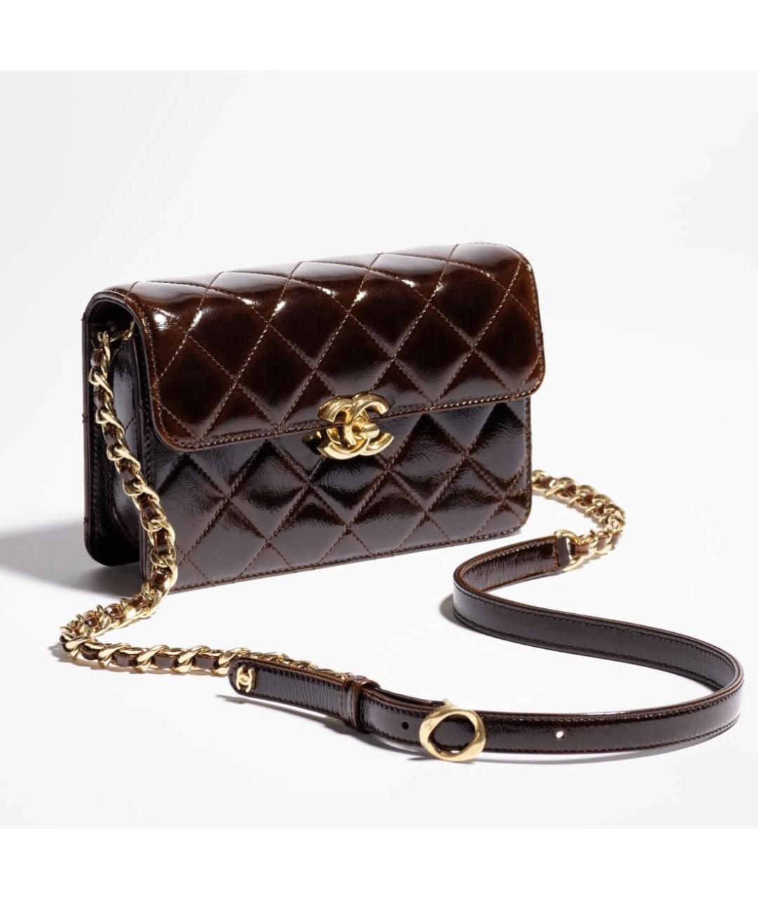 CHANEL Коричневая кожаная сумка через плечо, фото 2
