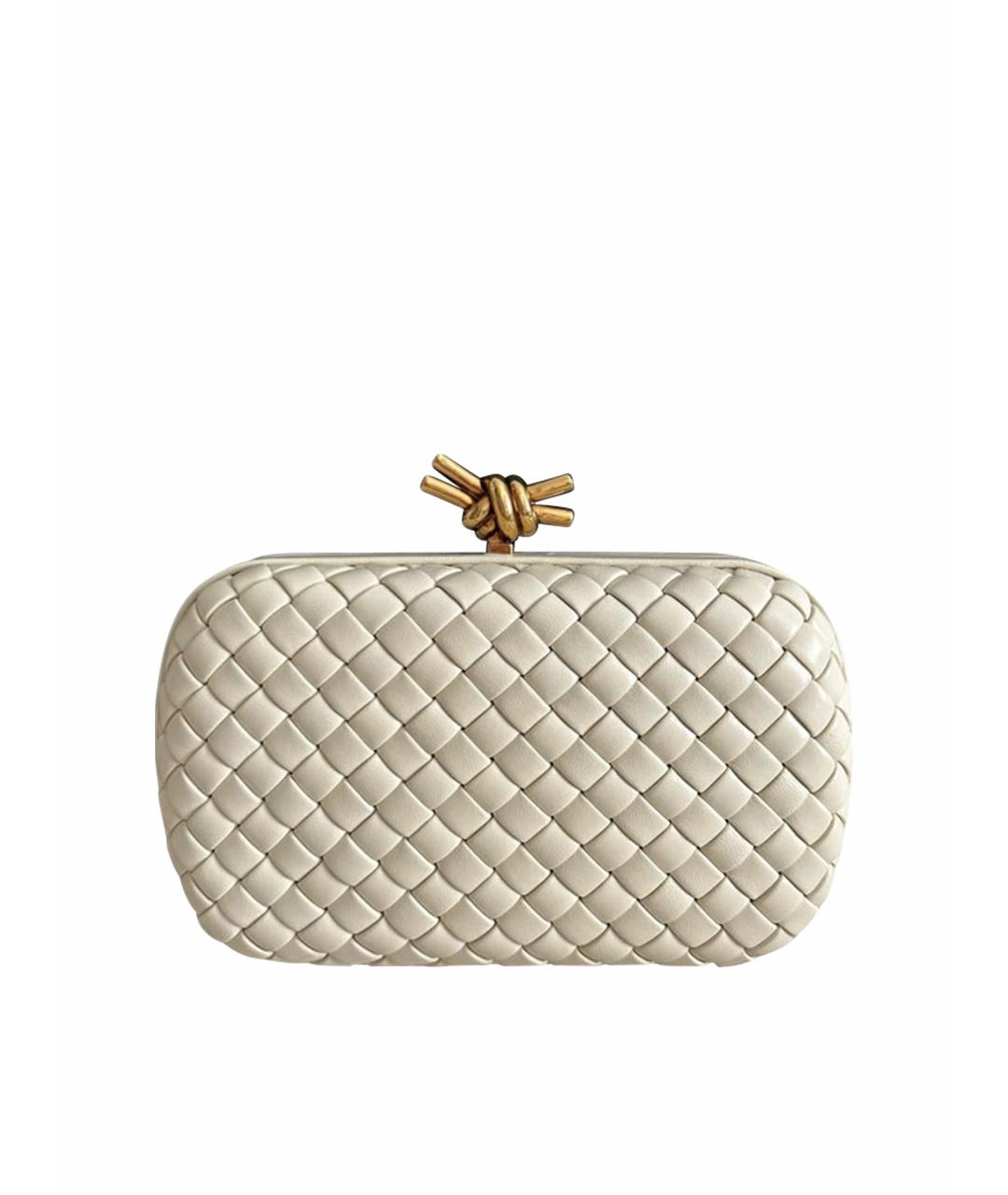 BOTTEGA VENETA Белая кожаная сумка через плечо, фото 1