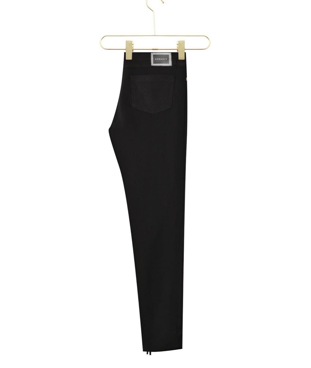 VERSACE Черные хлопко-эластановые джинсы слим, фото 3