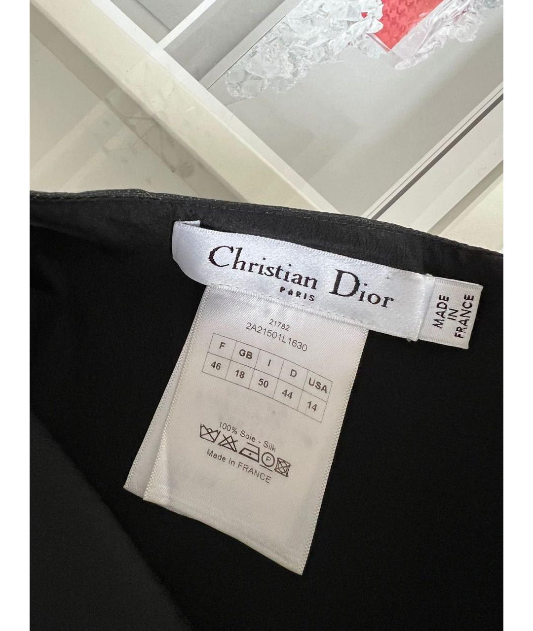 CHRISTIAN DIOR Черная шелковая блузы, фото 3