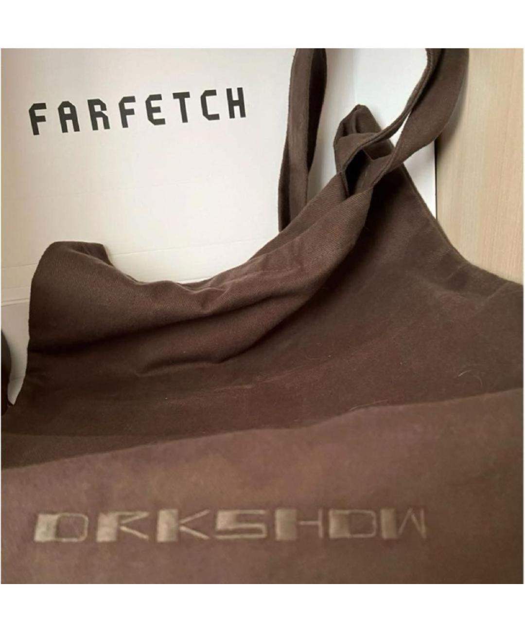 RICK OWENS DRKSHDW Коричневая хлопковая сумка тоут, фото 3