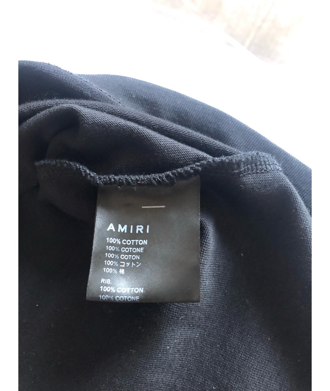AMIRI Черная хлопковая футболка, фото 4
