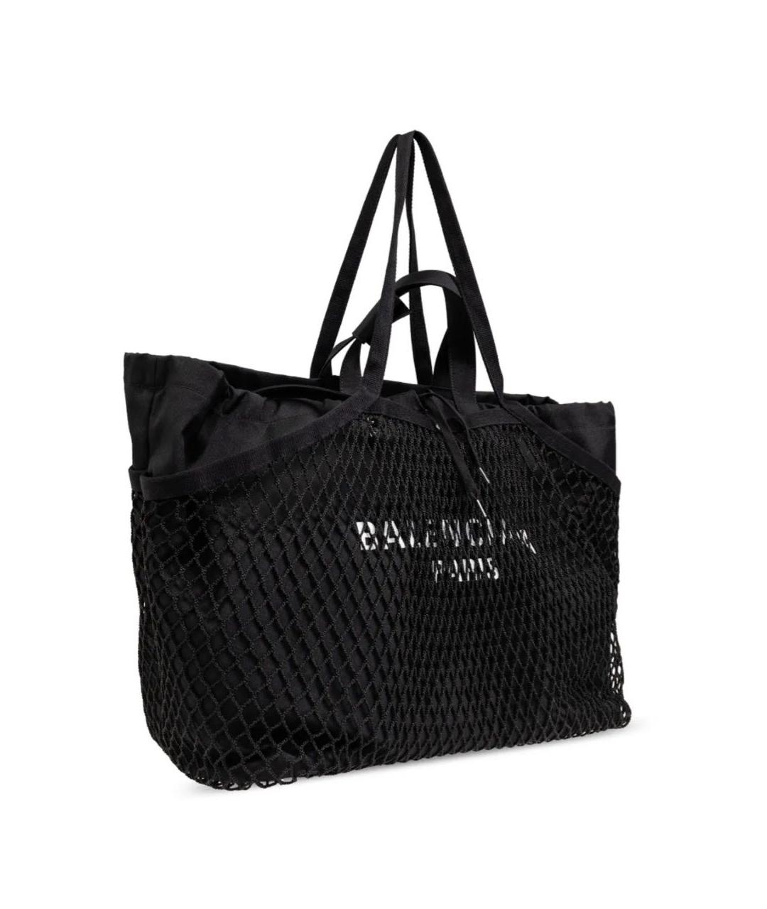 BALENCIAGA Черная хлопковая сумка тоут, фото 2