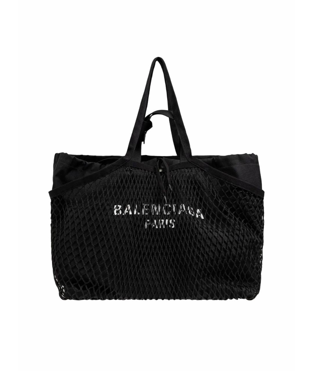 BALENCIAGA Черная хлопковая сумка тоут, фото 1
