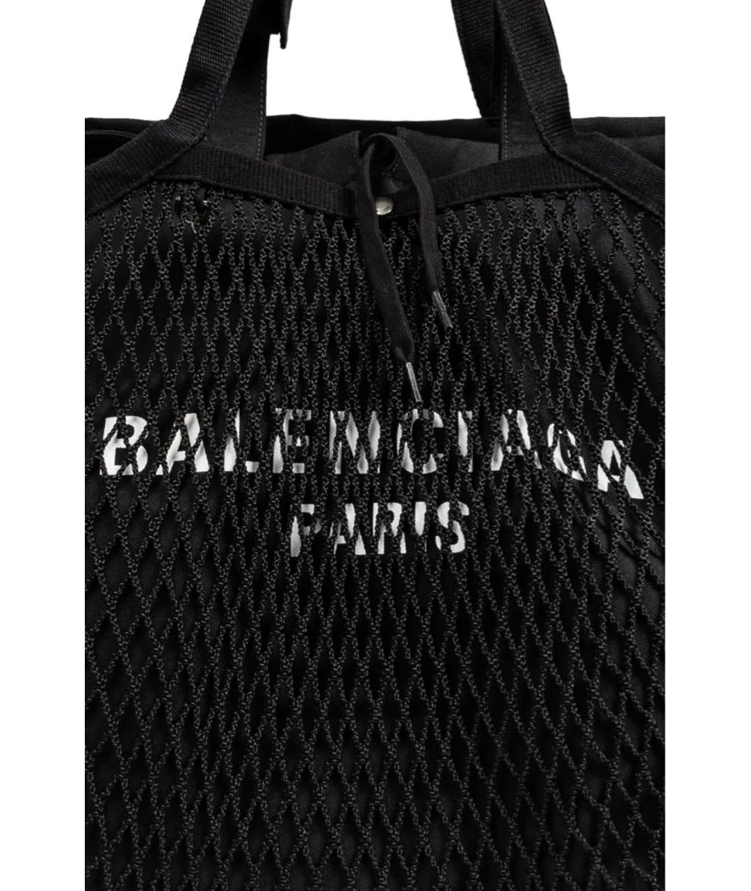 BALENCIAGA Черная хлопковая сумка тоут, фото 5