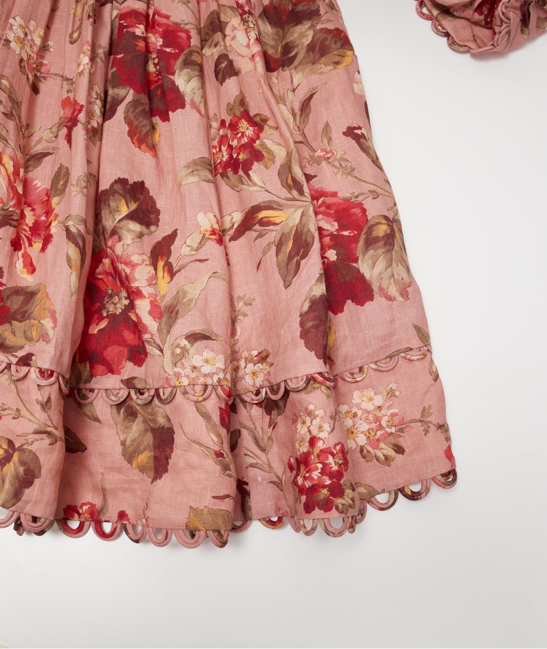 ZIMMERMANN Розовое льняное повседневное платье, фото 4