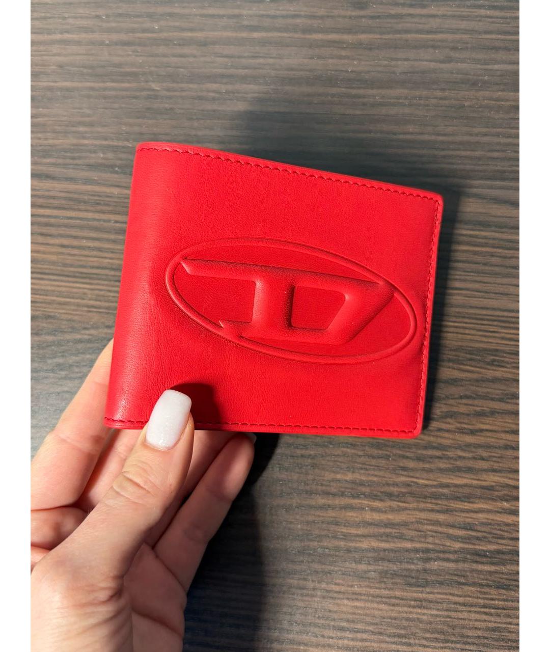 DIESEL Красный кожаный кошелек, фото 2