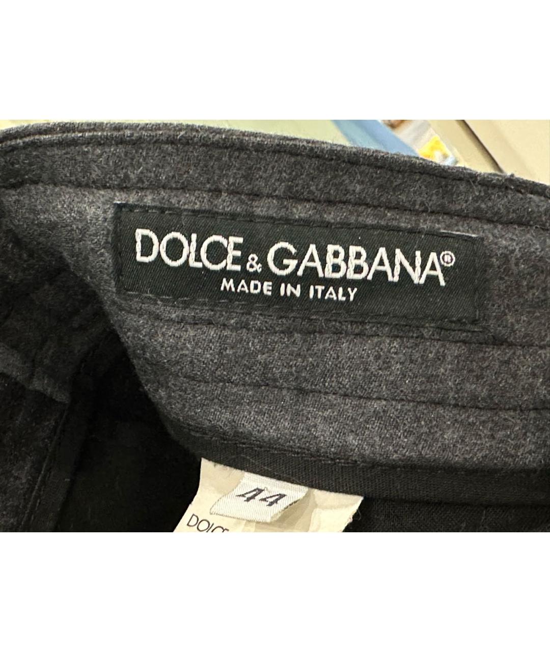 DOLCE&GABBANA Черные шерстяные классические брюки, фото 8