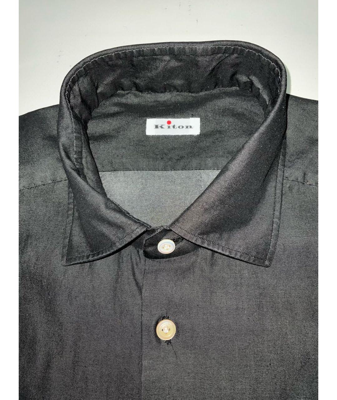 KITON Серая хлопковая кэжуал рубашка, фото 2
