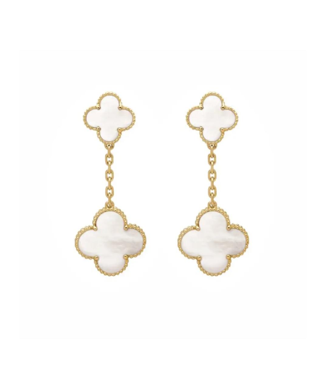 VAN CLEEF & ARPELS Белые серьги из желтого золота, фото 1