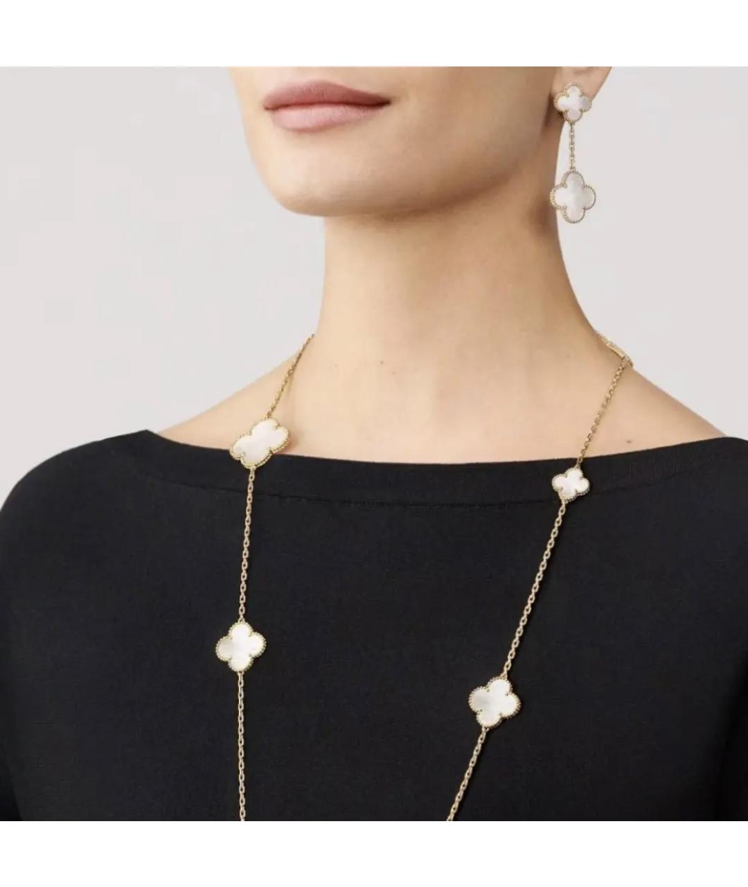 VAN CLEEF & ARPELS Белые серьги из желтого золота, фото 4