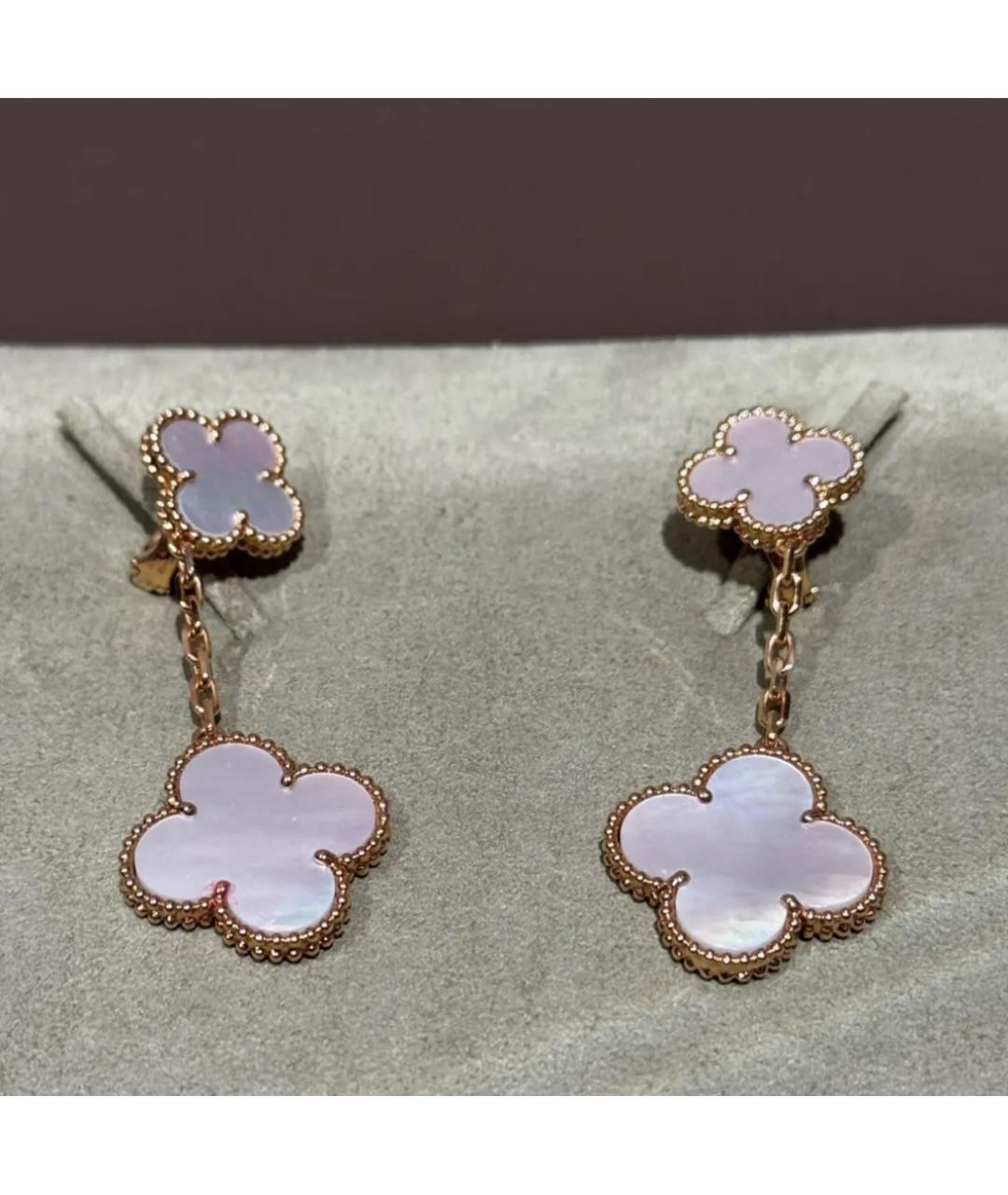 VAN CLEEF & ARPELS Белые серьги из желтого золота, фото 3