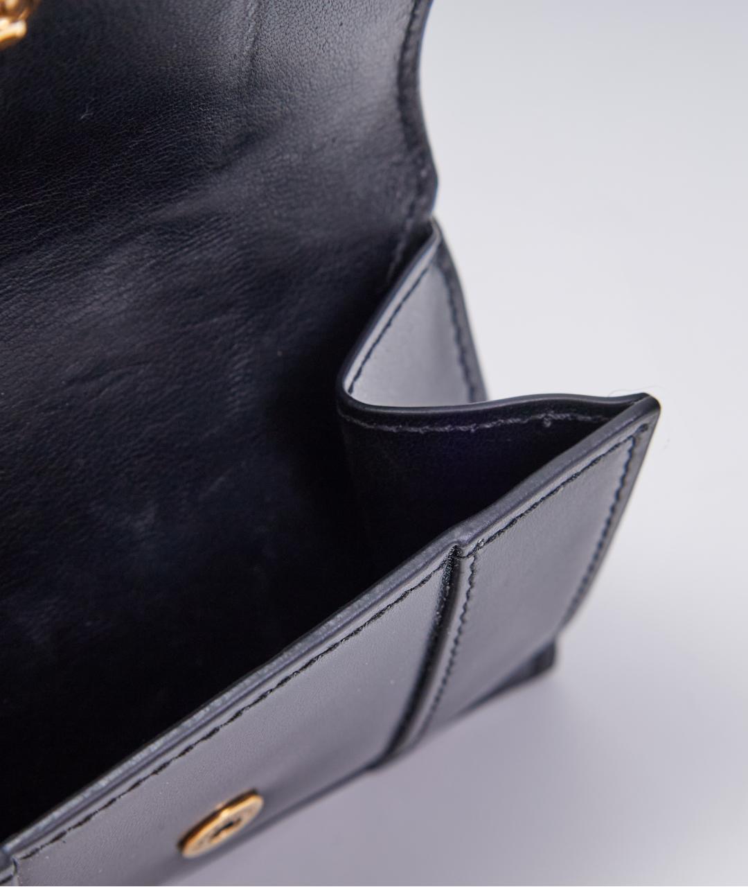 BALENCIAGA Черный кожаный кошелек, фото 5